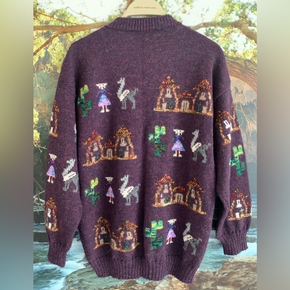 BABY ALPACA Women’s Medium Purple Knit Button Down Cardigan - Picture 15 of 15